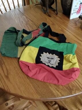 RASTA Colorblock Canvas Totes- Multicolor 2 Bags...